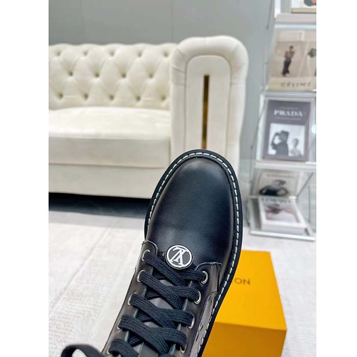 Louis Vuitton Women Territory Flat Ranger Black Monogram-Debossed Calf Leather Side Zip