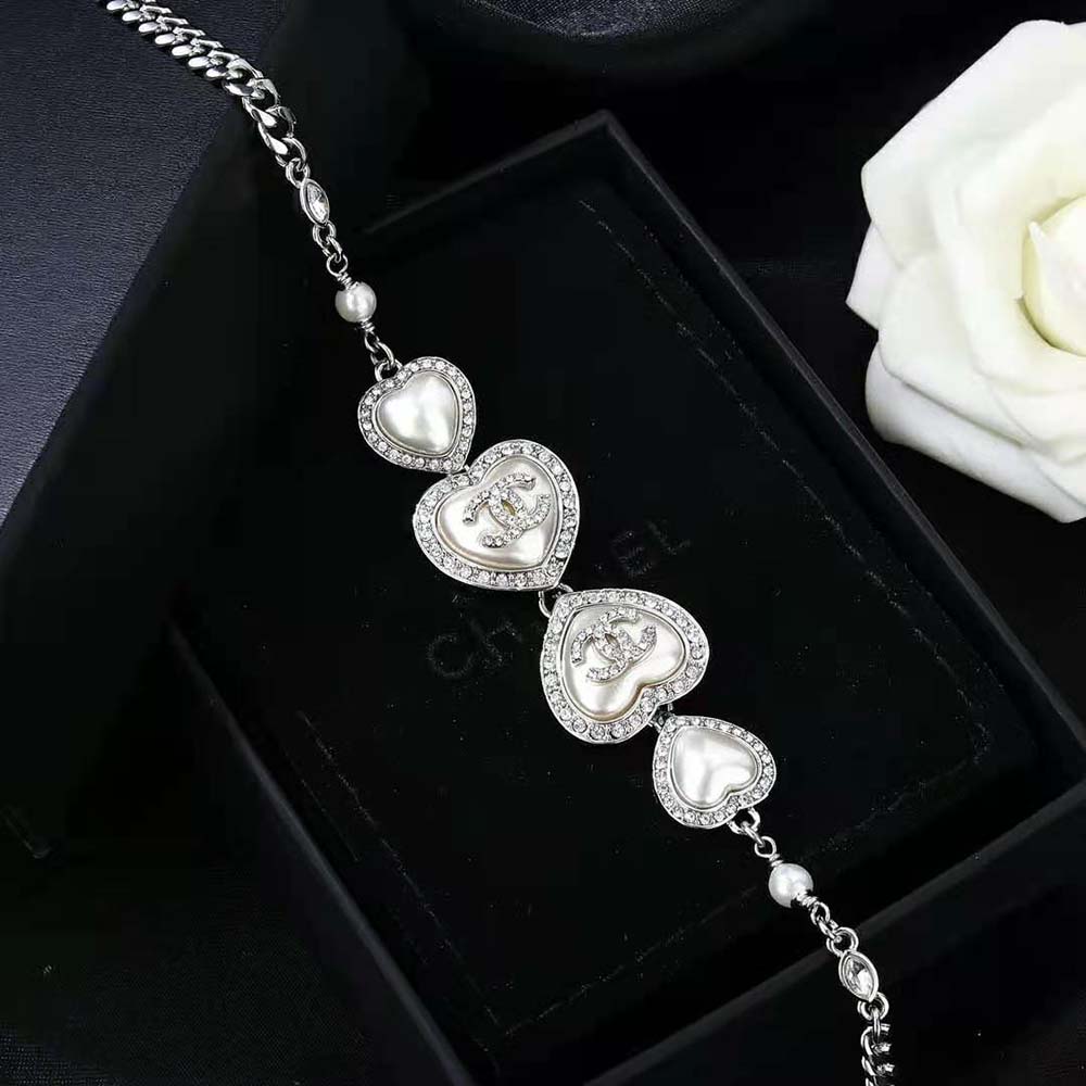 Chanel Women Choker in Metal Glass Pearls and Strass