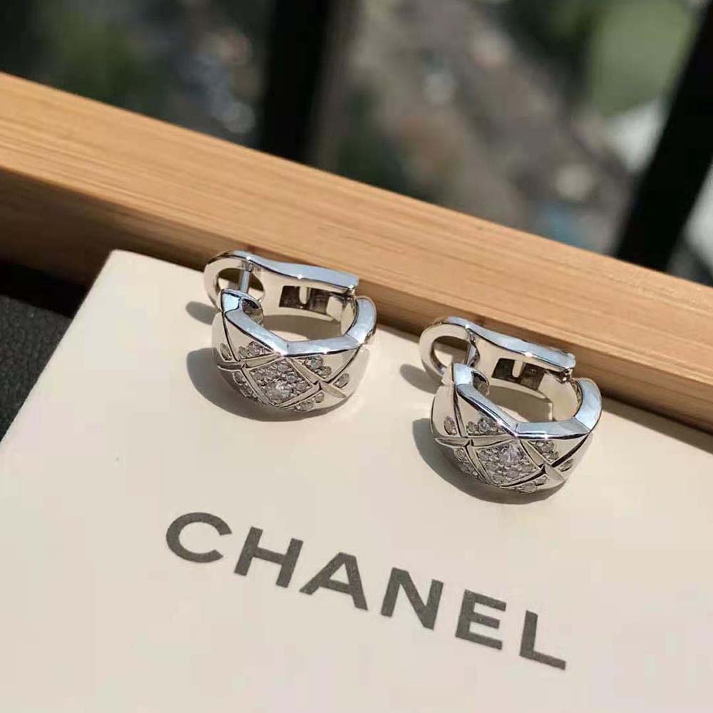 Chanel Women Coco Crush Earrings in 18K White Gold