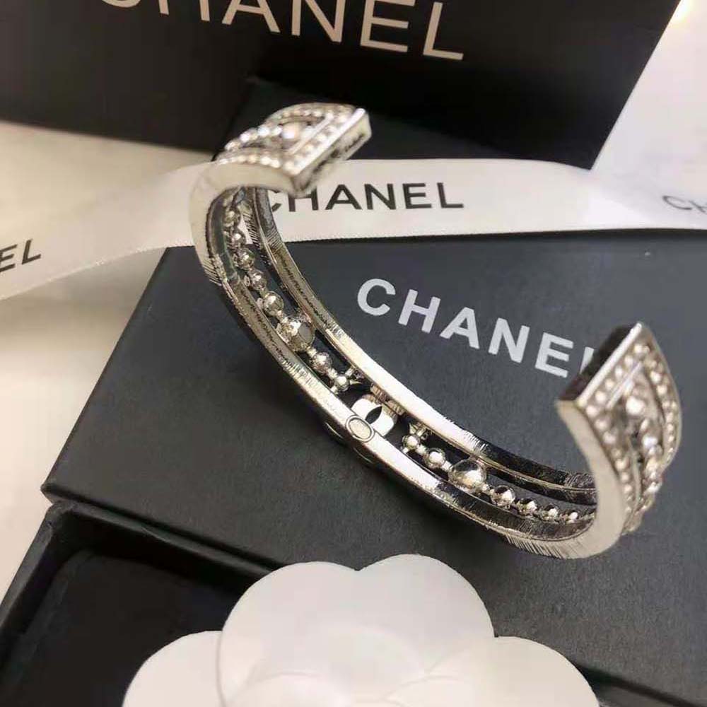 Chanel Women Cuff in Metal & Strass