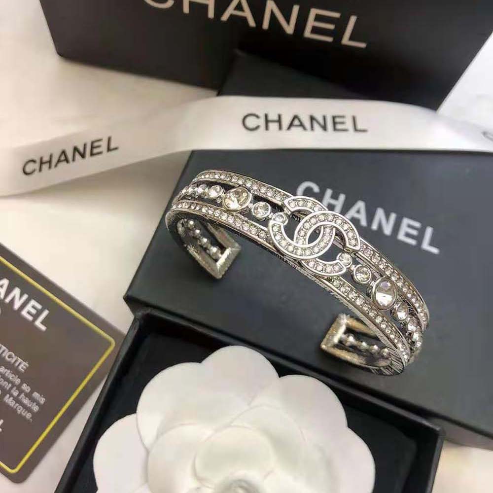 Chanel Women Cuff in Metal & Strass