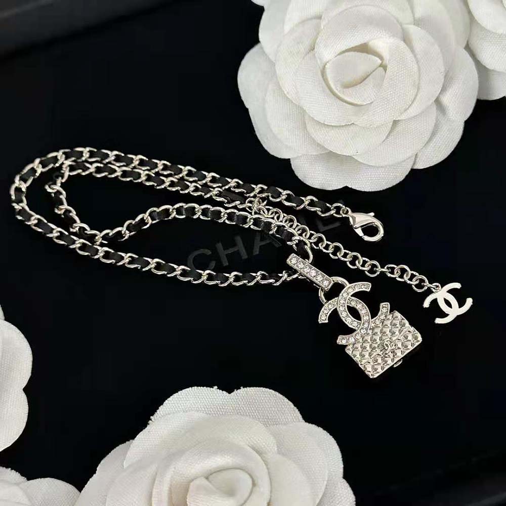 Chanel Women Necklace in Metal Calfskin and Strass