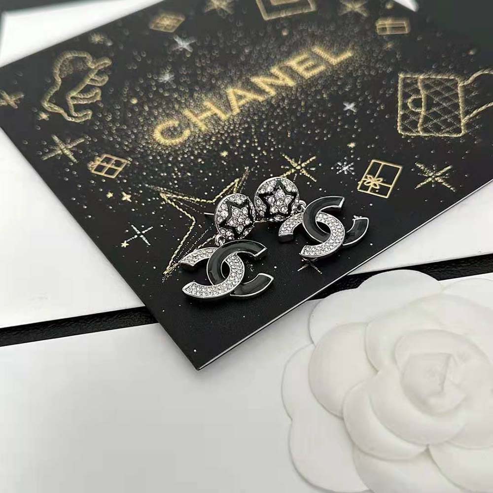 Chanel Women Pendant Earrings in Metal and Strass