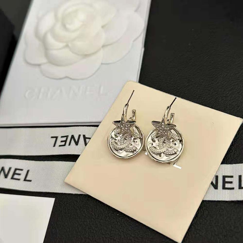 Chanel Women Pendant Earrings in Metal and Strass