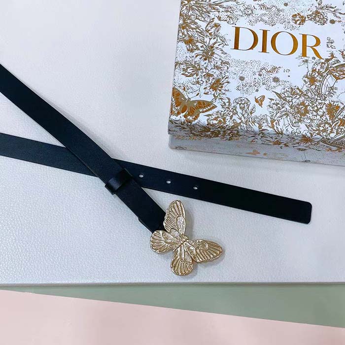Dior Unisex CD Dior Métamorphose Belt Black Ultrasmooth Calfskin Leather 20 MM Width