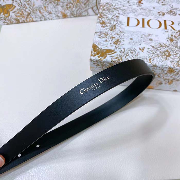 Dior Unisex CD Dior Métamorphose Belt Black Ultrasmooth Calfskin Leather 20 MM Width
