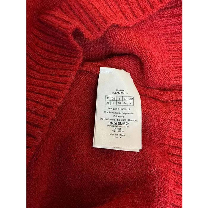 Dior Men CD Dior Peter Dior Sweater Red Wool-Blend Intarsia