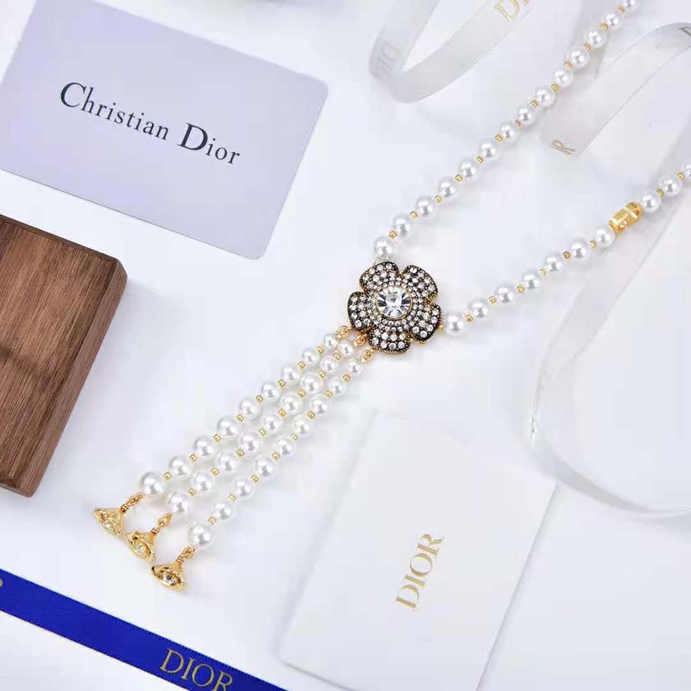 Dior Women Jardin Enchanté Necklace Antique Matte Copper-Finish Metal