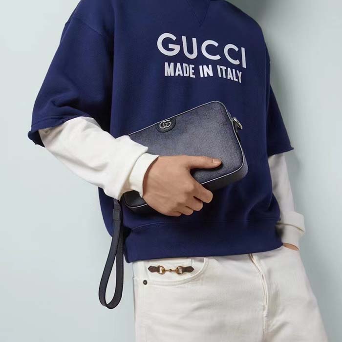 G*u*i gg unisex ophidia gg crossbody bag blue black gg supreme canvas double g