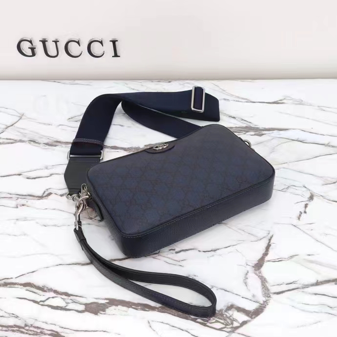 G*u*i gg unisex ophidia gg crossbody bag blue black gg supreme canvas double g