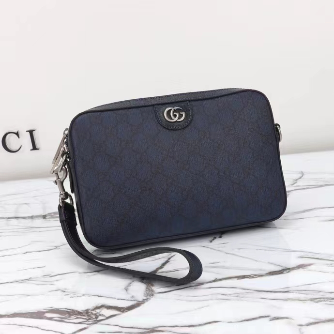 G*u*i gg unisex ophidia gg crossbody bag blue black gg supreme canvas double g