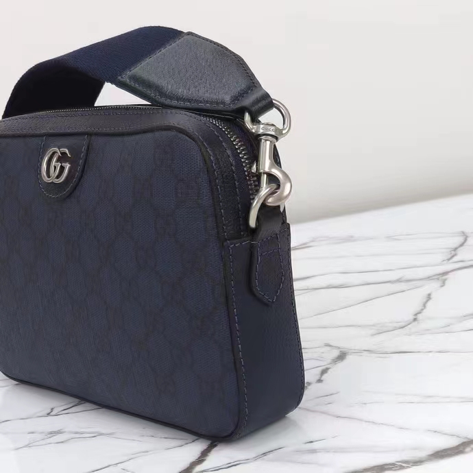 G*u*i gg unisex ophidia gg crossbody bag blue black gg supreme canvas double g