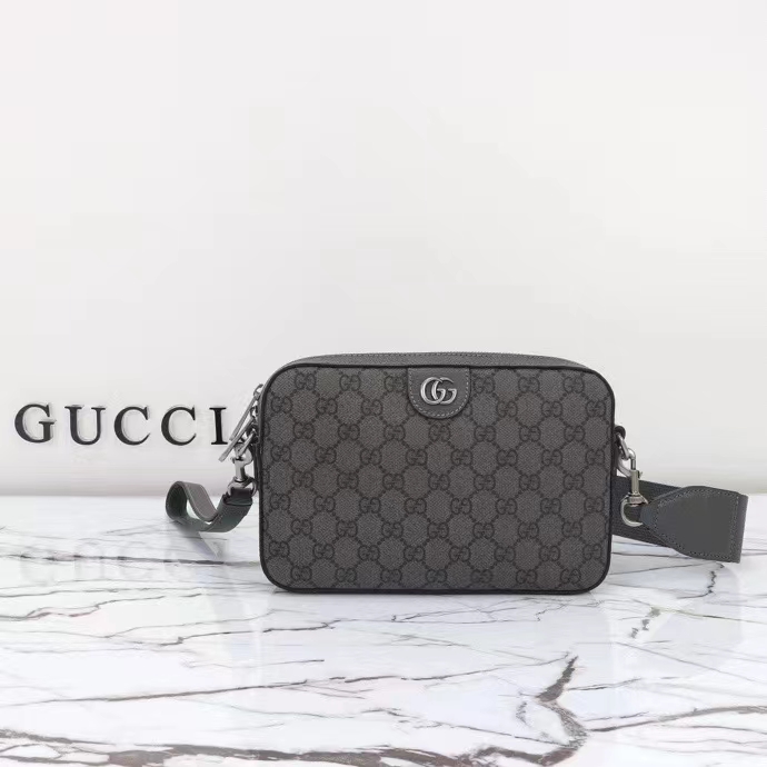 G*u*i gg unisex ophidia gg crossbody bag grey black gg supreme canvas double g