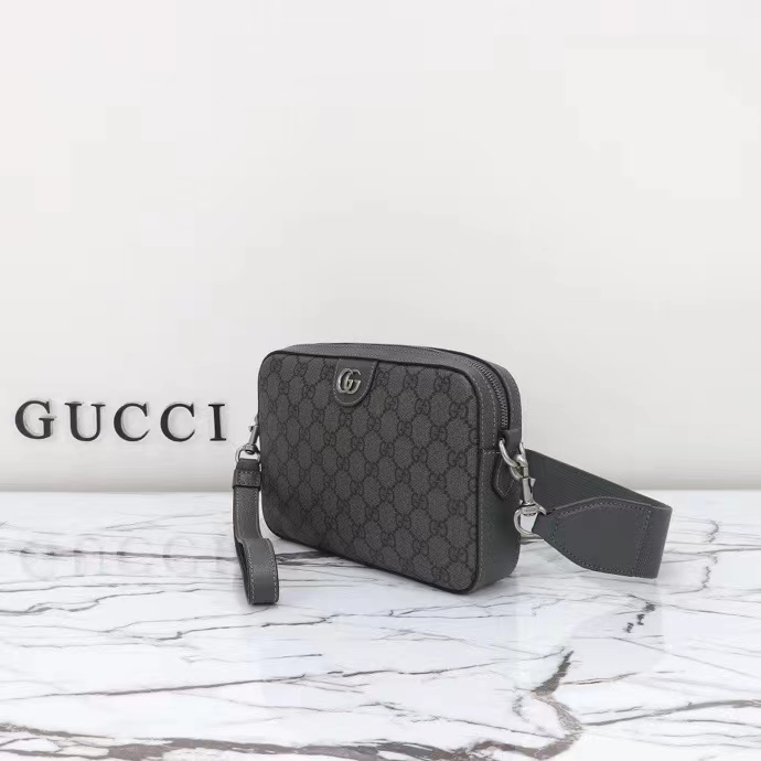 G*u*i gg unisex ophidia gg crossbody bag grey black gg supreme canvas double g