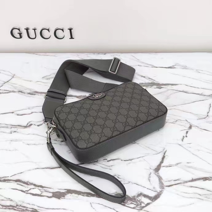 G*u*i gg unisex ophidia gg crossbody bag grey black gg supreme canvas double g