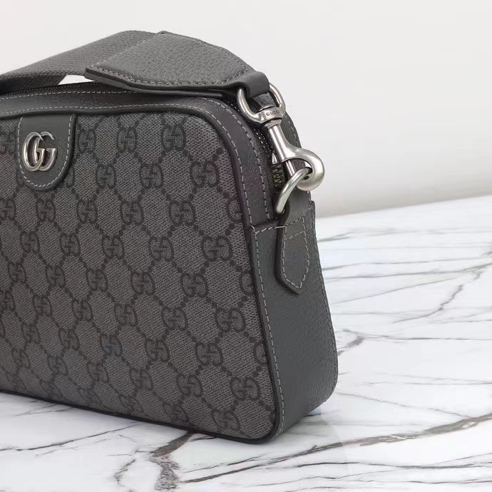 G*u*i gg unisex ophidia gg crossbody bag grey black gg supreme canvas double g
