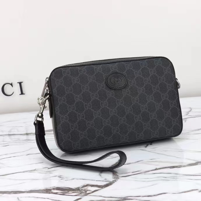 G*u*i gg unisex ophidia gg crossbody bag interlocking g black gg supreme canvas zip closure