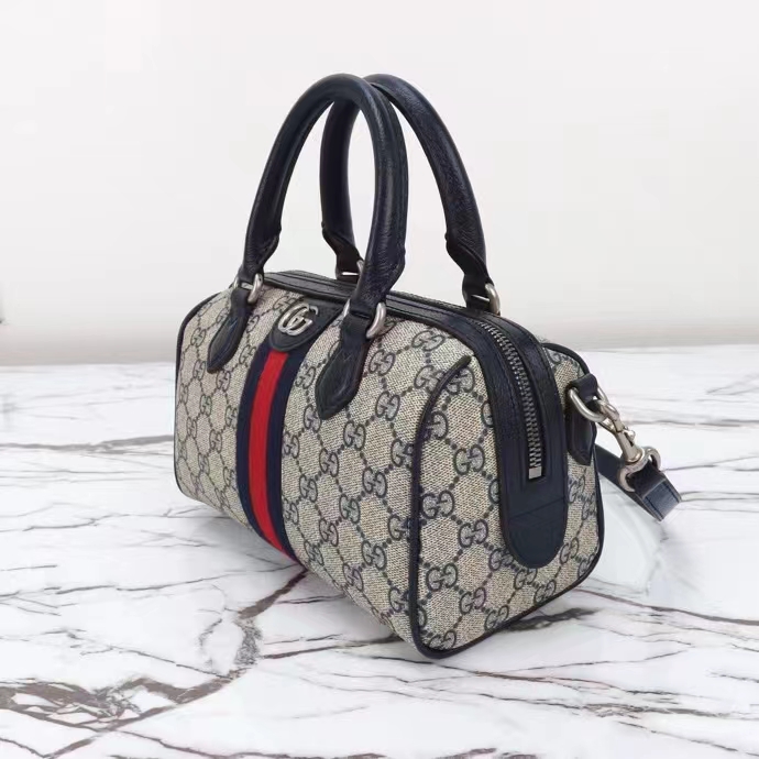 G*u*i gg unisex ophidia gg mini top handle bag beige blue gg supreme canvas leather
