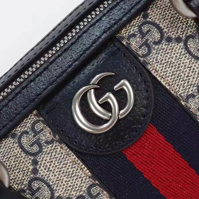 G*u*i gg unisex ophidia gg mini top handle bag beige blue gg supreme canvas leather