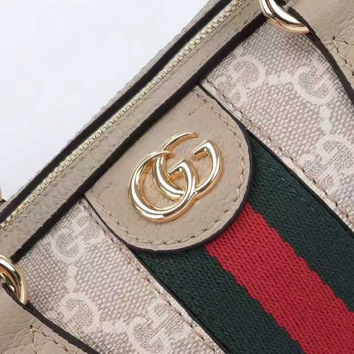 G*u*i gg unisex ophidia gg mini top handle bag beige white gg supreme canvas
