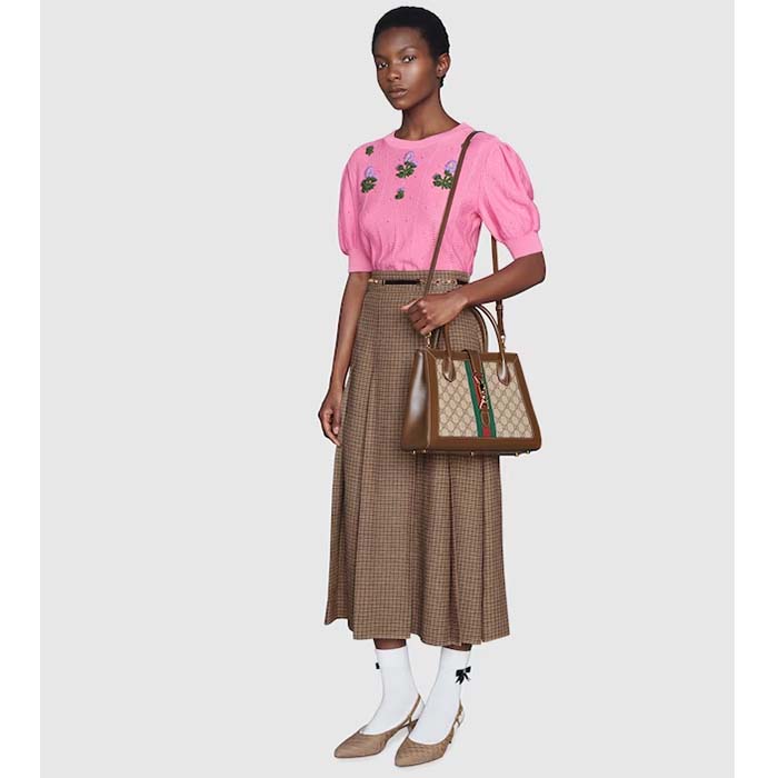 G*u*i gg women jackie 1961 medium tote bag beige ebony gg supreme canvas