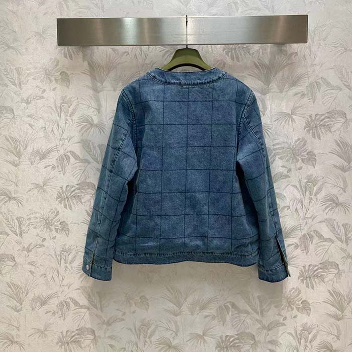 G*u*i men gg reversible denim jacket camel ebony gg canvas reversible collarless dropped shoulder
