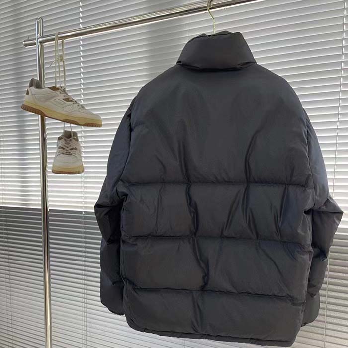 G*u*i men gg water repellant down jacket black water nylon satin zip front zip pockets