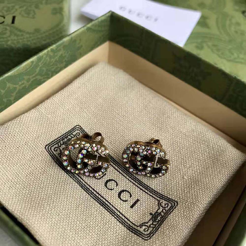 G*u*i women crystal double g earrings