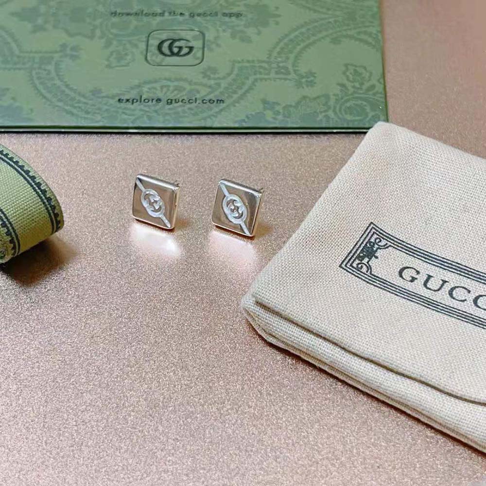 G*u*i women diagonal interlocking g earrings