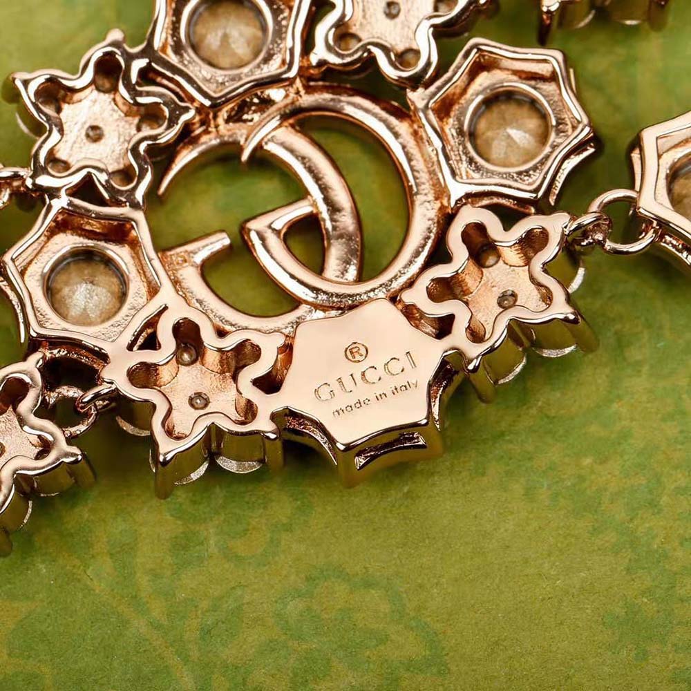 G*u*i women double g crystal flowers bracelet