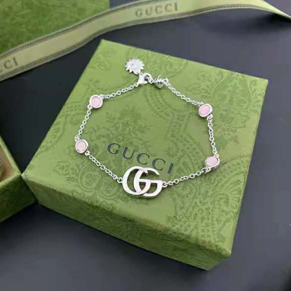 G*u*i women double g mother of pearl bracelet