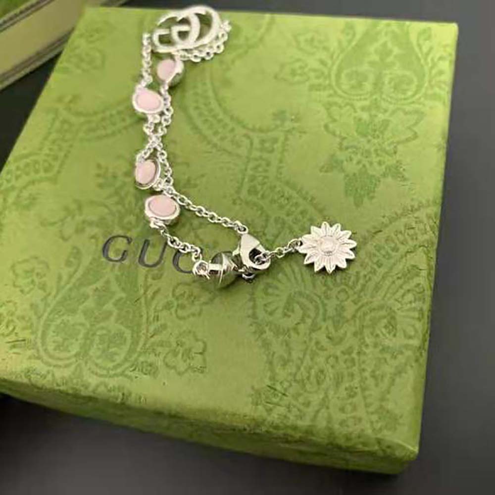 G*u*i women double g mother of pearl bracelet