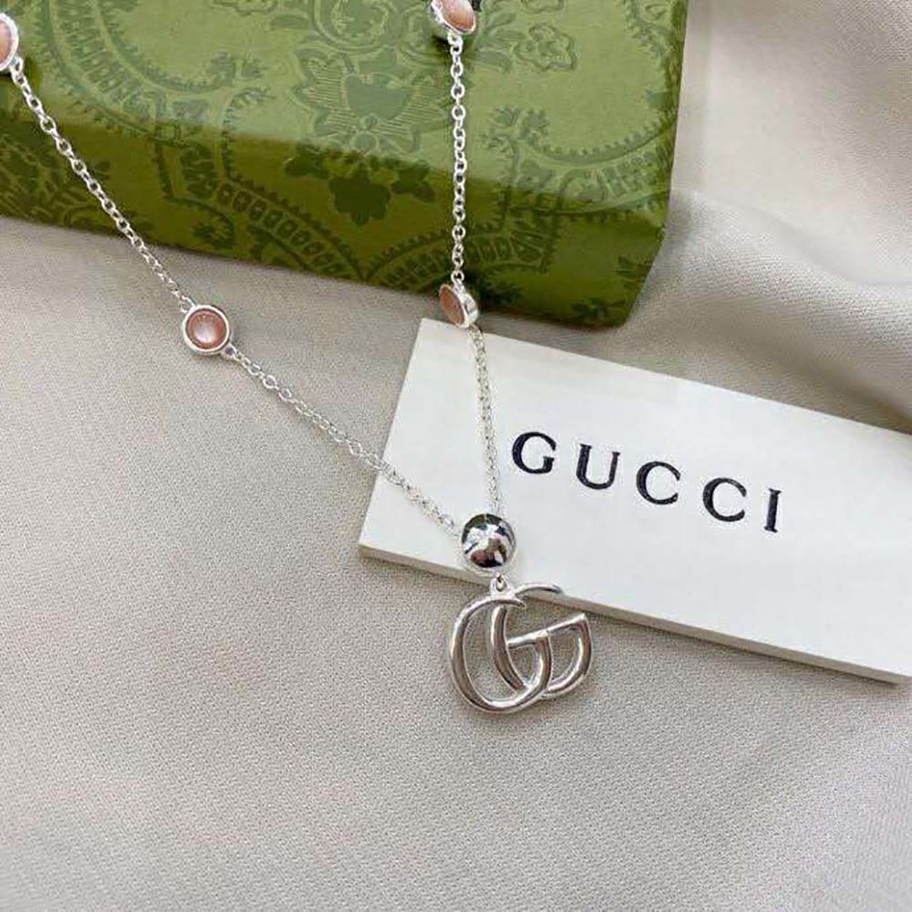 G*u*i women double g mother of pearl necklace