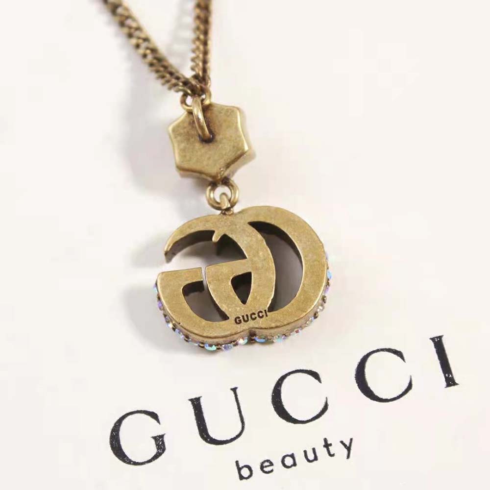 G*u*i women double g necklace with crystals