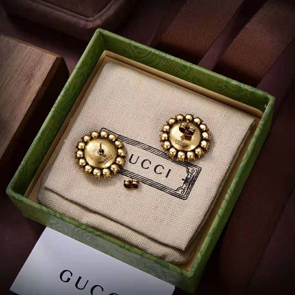 G*u*i women gg marmont flower stud earrings