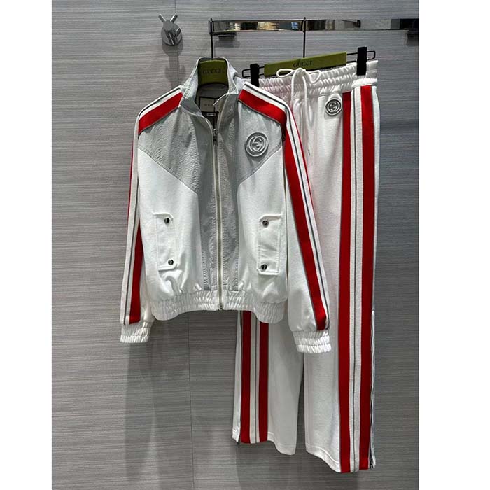 G*u*i men gg technical jersey zip sweatshirt interlocking g embroidered patch high neck dropped shoulder