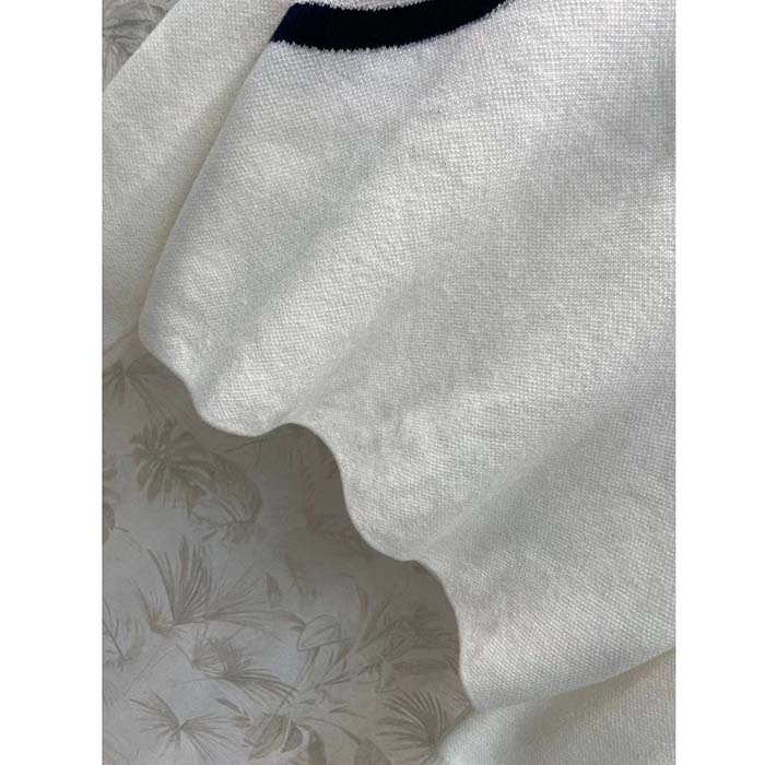 G*u*i women gg viscose knit top ivory high neck long sleeves cropped length