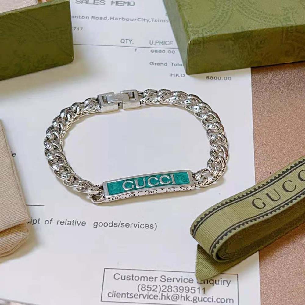 G*u*i women G*u*i logo enamel bracelet