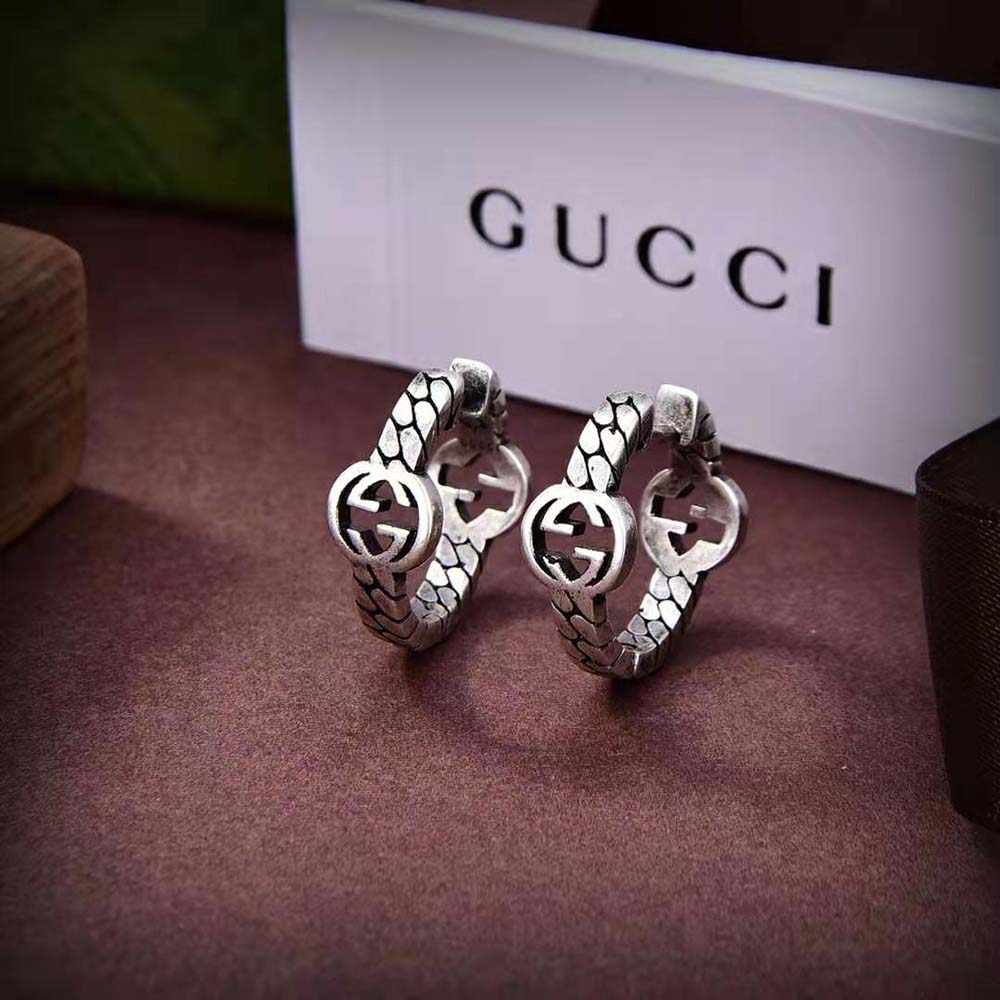 G*u*i women interlocking g hoop earrings