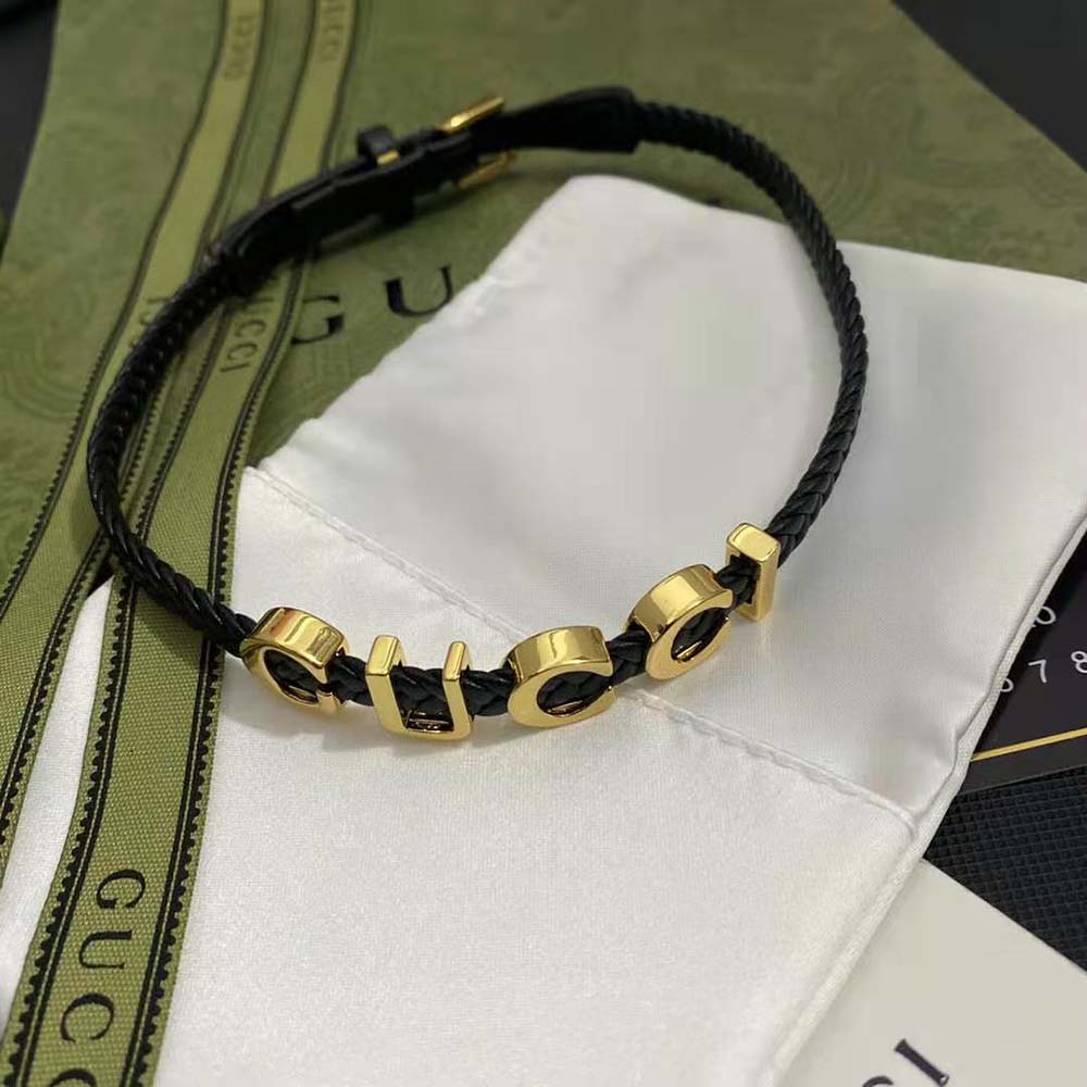 G*u*i women leather ‘G*u*i’ bracelet