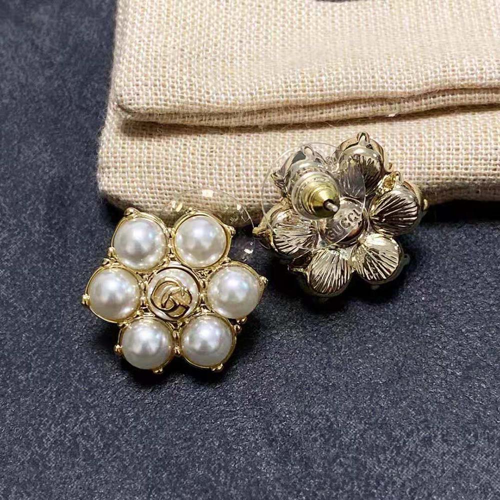 G*u*i women pearl double g earrings