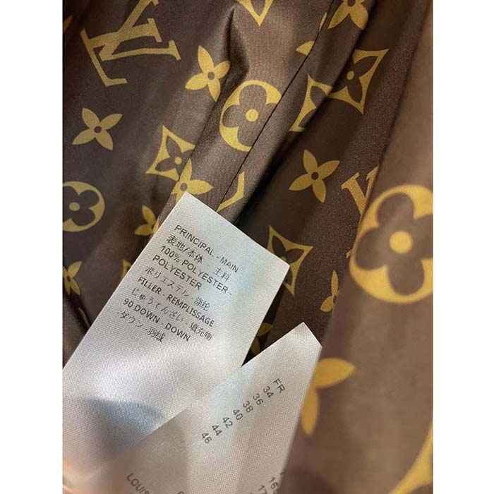 Louis Vuitton LV Women Monogram Accent Pillow Puffer Cape Black Regular Fit