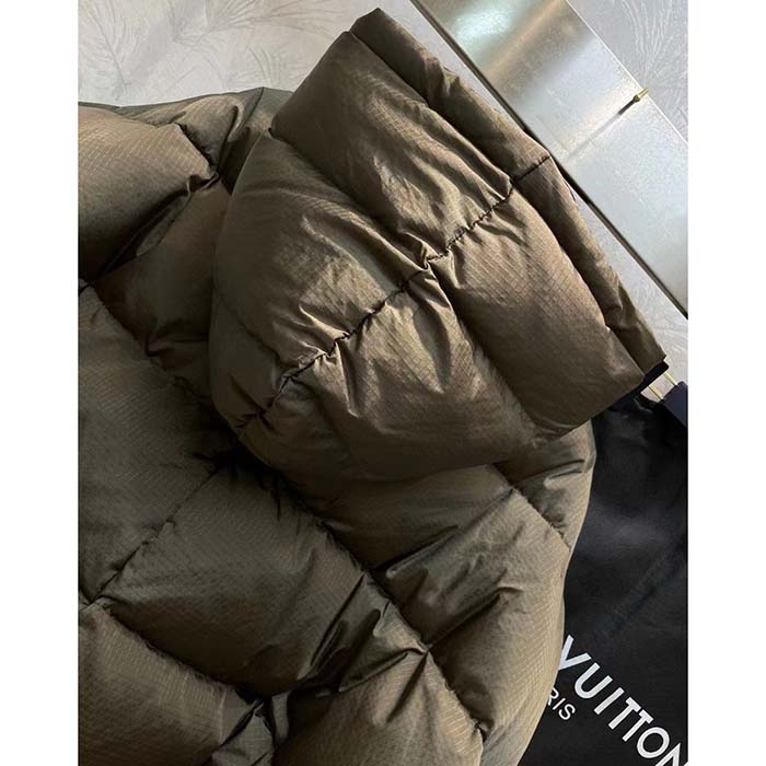 Louis Vuitton LV Men Monogram Accent Pillow Puffer Cape Khaki Regular Fit
