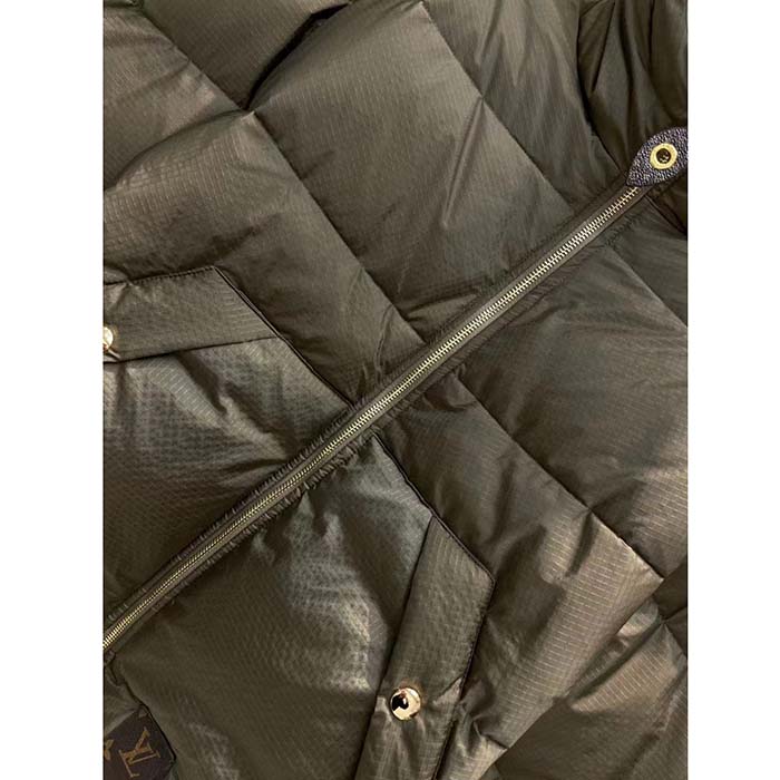Louis Vuitton LV Men Monogram Accent Pillow Puffer Cape Khaki Regular Fit