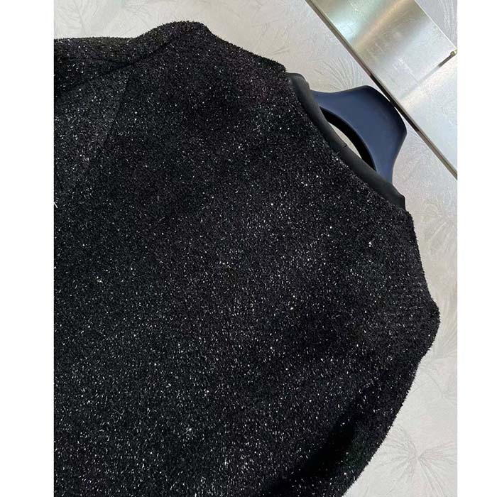 Louis Vuitton LV Men Scuba Trim Tweed Jacket Wool Black Regular Fit