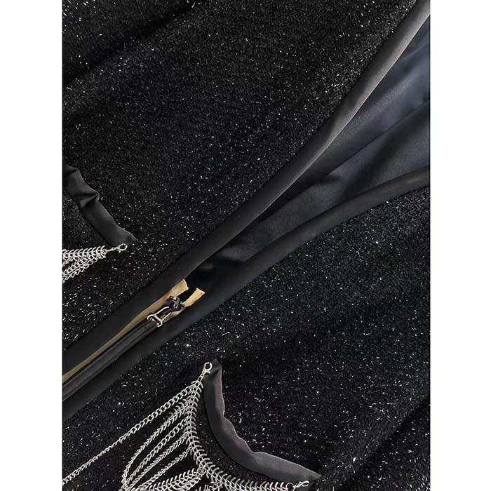 Louis Vuitton LV Men Scuba Trim Tweed Jacket Wool Black Regular Fit