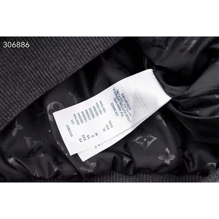 Louis Vuitton Men LV Fleece Blouson Regular Fit Front Zipped Closure Volcanic Ash