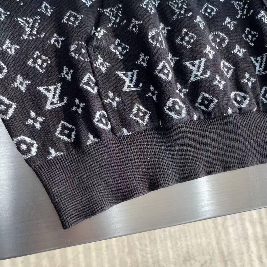 Louis Vuitton Women LV Monogram Gradient Hoodie Cotton Black White