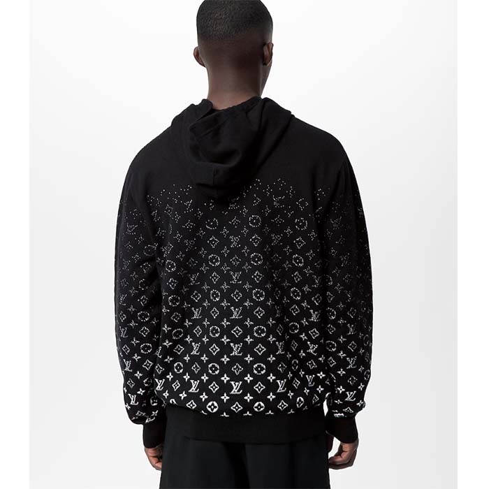 Louis Vuitton Men LV Monogram Gradient Hoodie Cotton Black White