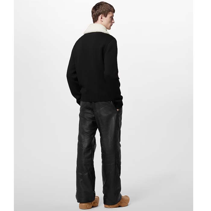 Louis Vuitton Men LV SKI Wool Blouson With Shearling Collar Regular Fit LV Ice Black